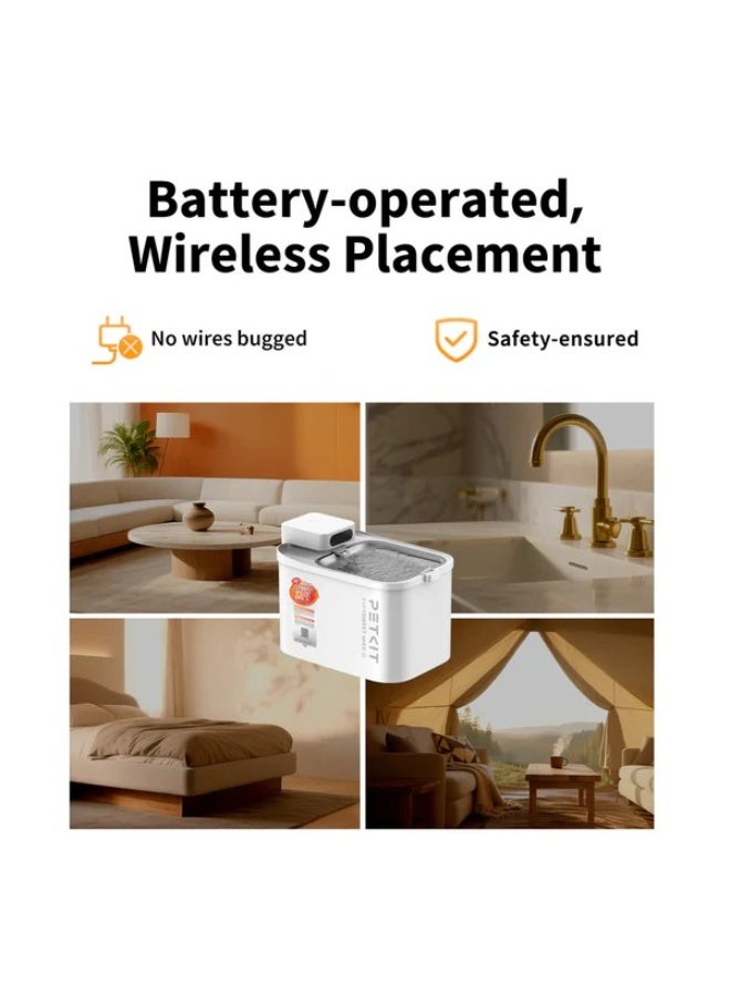 PETKIT Eversweet Max 2.0 "CORDLESS" Automatic Pet Water Fountain - UVC Pump - 3L - Image 5